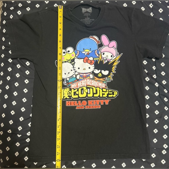 💰2/$10 Kids My Hero Academia hello kitty&friends black t-shirt- size small - Picture 3 of 5